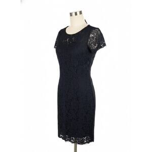 Esmara by Heidi Klum Women's Black Lace Sheath Dress Short Sleeve Size 6